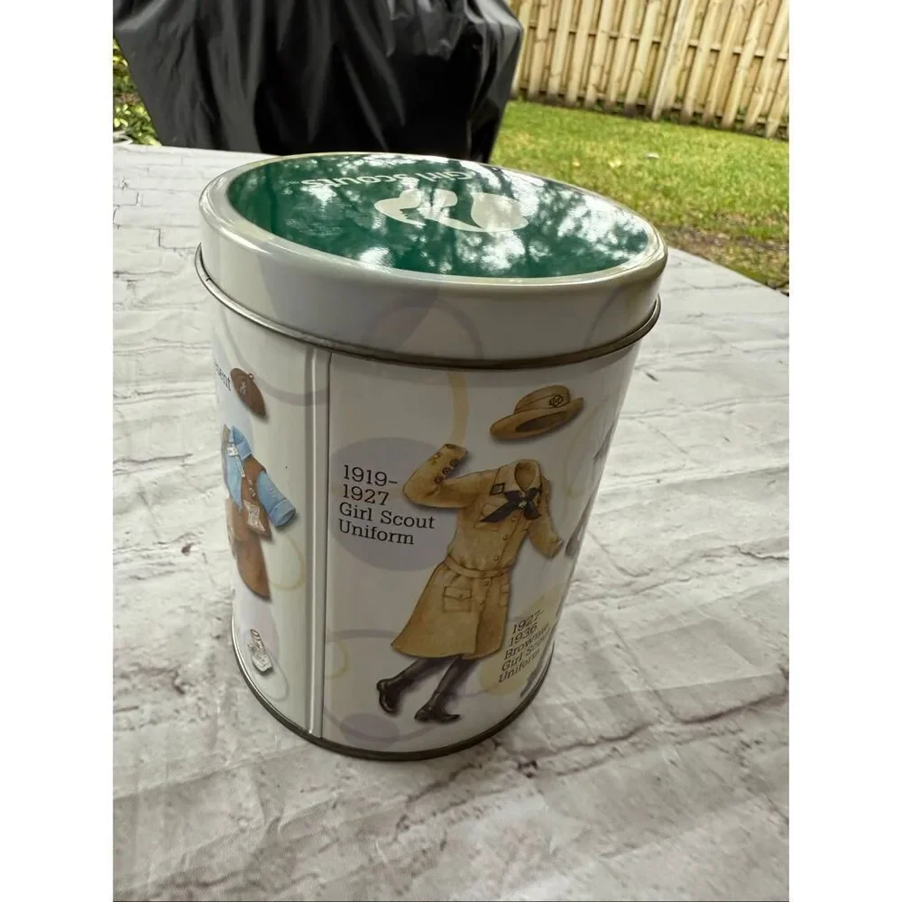 Girl Scouts Uniforms Through The Years Collectible Tin Small Round 1927-Present